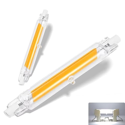 Dvnoua R7S LED 118mm Dimmbar, 20W R7S LED Lampen Ersatz für 200W Halogen Leuchtmittel, Led 118mm Kaltweiß 6000K 2000LM, Kein Flackern, 360°Abstrahlwinkel, 2er Pack