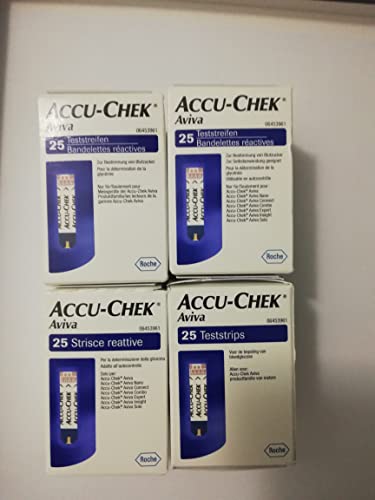 ACCU CHEK AVIVA - 100 Tiras Reactivos para Prueba de Glicemia - ACCU COMPROBAR