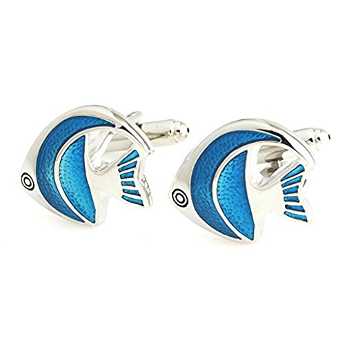 Salutto Men's Blue Angel Fish Cufflinks With Gift Box #TOP13