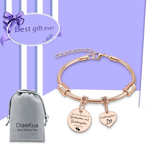 Image of DlaeKua Goddaughter Birthday Gifts Goddaughter Bracelet from Godmother Birthday Gifts for Goddaughters Graduation Gift Baptism Gift