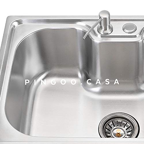 Pingoo.Casa, Kit Cuba para Cozinha com Acessórios e Tábua de Corte, Gourmet, Aço Inox, Carajás e Tor