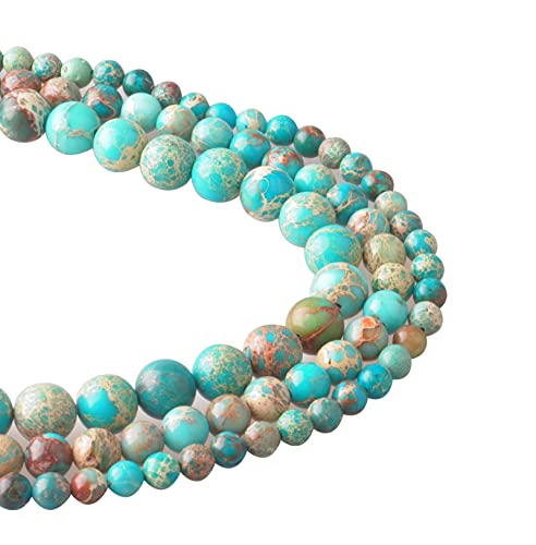 Blue Imperial Jasper Beads for Jewelry Making 6mm Round Stone Beads for Bracelets Natural Snake Skin Jasper Stone 60pcs Strand