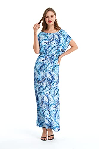 Matchable Family Hawaiian Luau Men Women Girl Boy Clothes in Simply Blue Leaves4