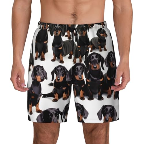 Maillot de bain teckel homme avec short boxer de compression intégré