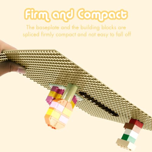 Image of Lekebaby 12 Pack Classic Baseplates 10 inch x 10 inch, Building Base Plates for Building Bricks, 100% Compatible with Major Brands and Activity Table-Baseplate, Sturdy & Safe, Age 3 and up Kids, Sand