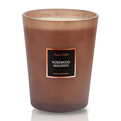 Home Lights Luxury Scented Candle, 33.26 oz, Natural Soy Wax, Home Fragrance Decor Gift, Rosewood Macaron, Large Jar，3 Wick