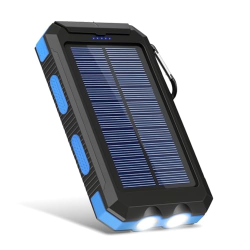 Generic - Solar Power Bank 20000mAh, Portable Fast Charging Charger with Torch and Compass, Waterproof Backup Battery for Outdoor Use and Travel, Charge In Sunlight or with the Supplied Cable Before Use - -15%