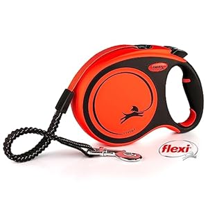 Flexi Xtreme Tape Orange & Black Large 8m Retractable Dog Leash/Lead for dogs up to 55kgs/121bs