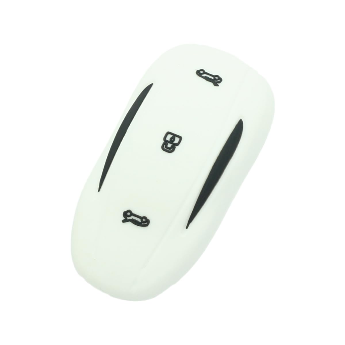 BROVACS Silicone Cover Protector Case Holder Skin Jacket Compatible with TESLA 3 Button Remote Key Fob CV2690 White - Image 2