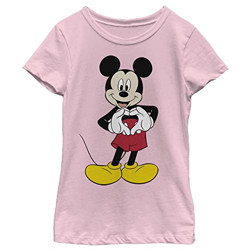 Disney Characters Mickey Love Girl's Solid Crew Tee