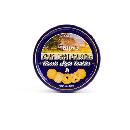 Image of Danish Farms Traditional Butter Cookies, 12-Oz. Blue Cookie Tin, Traditional Danish Recipe Butter Cookies for Dessert or Snack, Gift Cookie Tin, Retail Pack (Pack of 2)