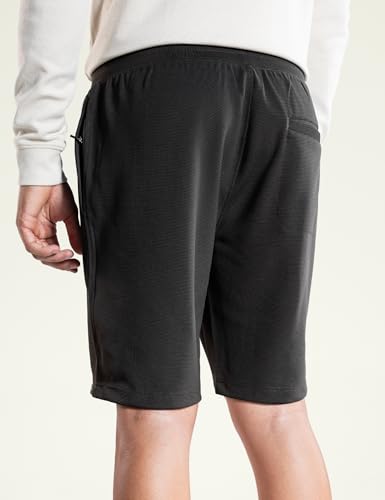 Image of DaMENSCH Textured Shorts, Microfiber Running Shorts for Men, Quick Dry Gym Shorts Mens Workout, Hidden Pocket with Zipper Sports Shorts for Man