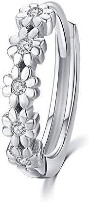 KINGWHYTE Small Hoop Earrings for Women S925 Sterling Silver 18K Gold Plated Daisy Flower Hoop Earrings Hypoallergenic Earrings for Women 14mm