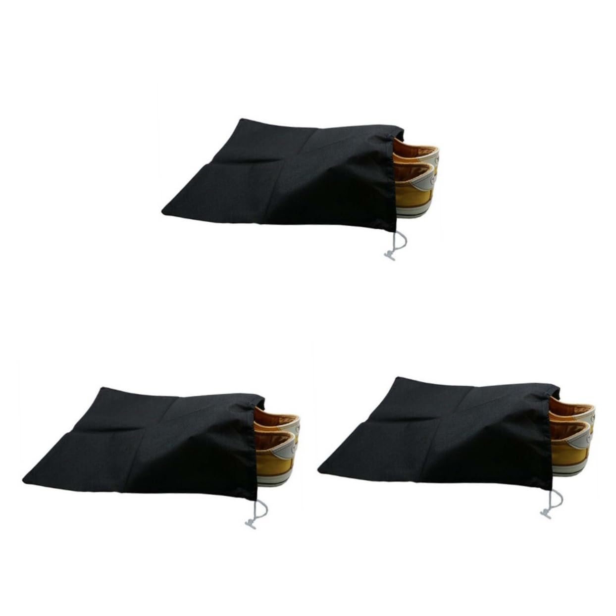 3stücke Pack Von Praktischen Schuhbeuteln Stoff Für Und Camping Und Staubdicht Schwarz Schutz Aufbewahrung Ihrer Schuhe