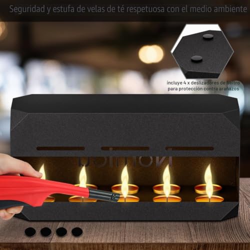 Miniatura 2 de Estufa Para 10 Portavelas De Té, Metal, Alta Seguridad, Diseño Único Y Agradable Calor, Calentador Para Velas, Horno De Mesa, Chimenea Para Velas
