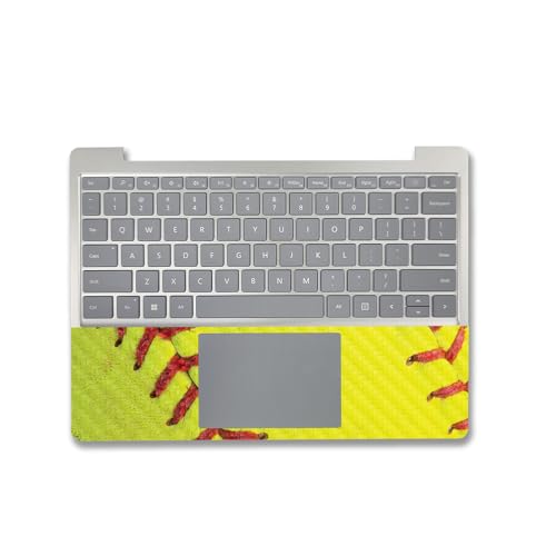 Image of MightySkins Carbon Fiber Skin Compatible With Microsoft Surface Laptop Go 3 (2023) Full Wrap Kit - Softball Closeup | Protective, Durable Textured Carbon Fiber Finish | Easy To Apply | Made in the USA
