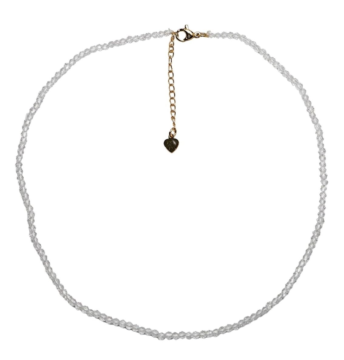 Handgefertigter Edelsteinperlen-Halsband für Frauen und Mädchen, Blau, Rot, Weiß, Grün, Mehrfarbig – Perlen-Halskettenschmuck aus natürlichen Edelsteinen, Heilkristallen (klares Weiß)