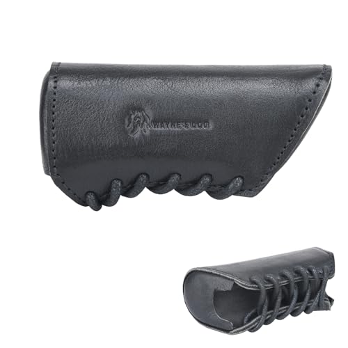OXPANG 1 1/8 inch Leather Cheek Riser Compatible with Q Fix & Mini Fix, Non Slip Stock Wrap for Q AUS Mounts (Black)