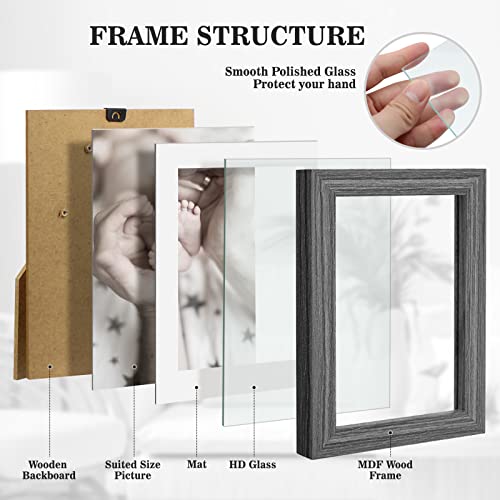 Eomeoh Picture Frames Set Of 10, Wall Picture Frame With Mat And Hd Glass Including 4X6 5X7 8X10 Inch Photo Frames For Wall Decor Or Tabletop (Grey) #TOP6