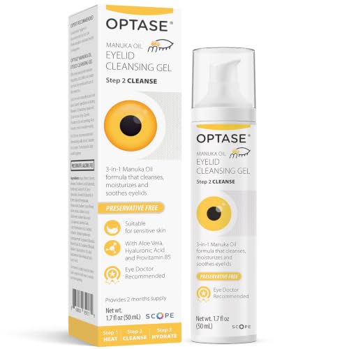 OPTASE Manuka Oil Eyelid Cleansing Gel 1.7 fl oz - 3-in-1 Formula To Cleanse Moisturize And Soothe - Preservative Free Eyelid Cleanser For Daily Lid And Lash Hygiene - Enriched With Hyaluronic Acid