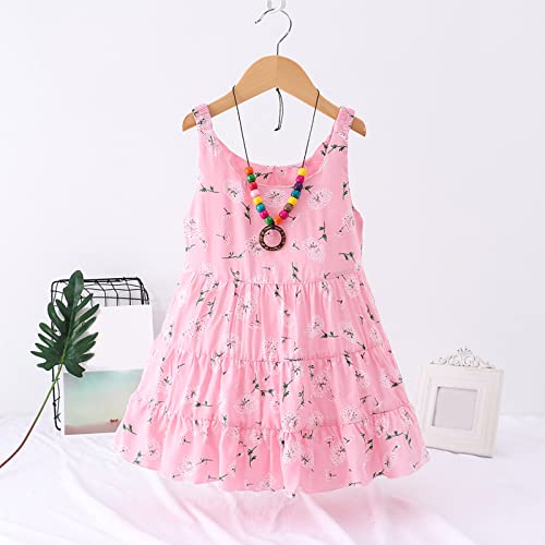 Short Dresses for Girls Casual Toddler Kids Girls Floral Flowers Sleeveless Beach Straps Dress Princess Dress2