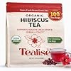 Organic Hibiscus Tea Bags 100 Plant-Based Tea Bags Hibiscus Flower Herbal Tea Caffeine Free Herbal Tea USDA Organic Tealise