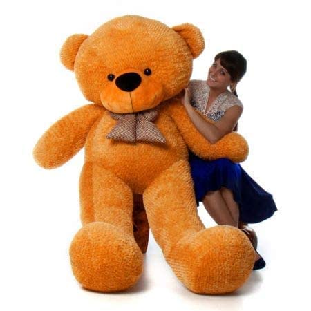 Image of JAI SHREE Soft Plush Teddy Bear for Kids & Girls | Cute Hugable Stuffed Toy with Bow for Birthday, Anniversary & Valentine's Dayt (Brown, 4 Feet)