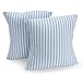 FILU Kissenbezug 50 x 50 cm 2er Pack (Farbe wählbar) Hellblau/Weiß gestreift - Kissenhülle, Kissen, Sofakissen, Dekokissen, Sitzkissen, 100% Baumwolle, Deko für jeden Raum, Garten und Terrasse