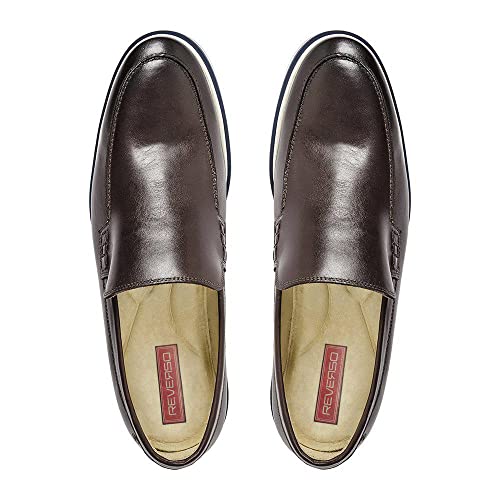 Sapato Casual Masculino Loafer Couro Legítimo Stone Slim Reverso - 1131 - Tabaco Tamanho:39;Cor:Marr