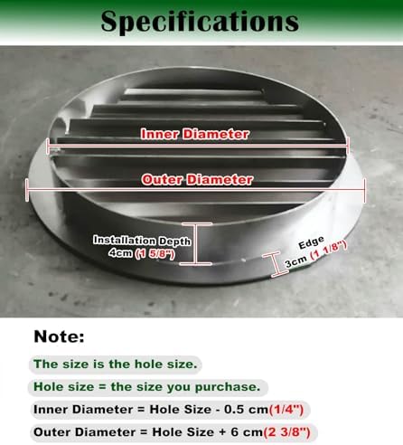 Round Gable Vents 10"-40" | Attic Ventilation with Grille Mesh | Exterior Wall Vent for Crawlspace, Shed, Barn, Shipping Container (11in/28cm)