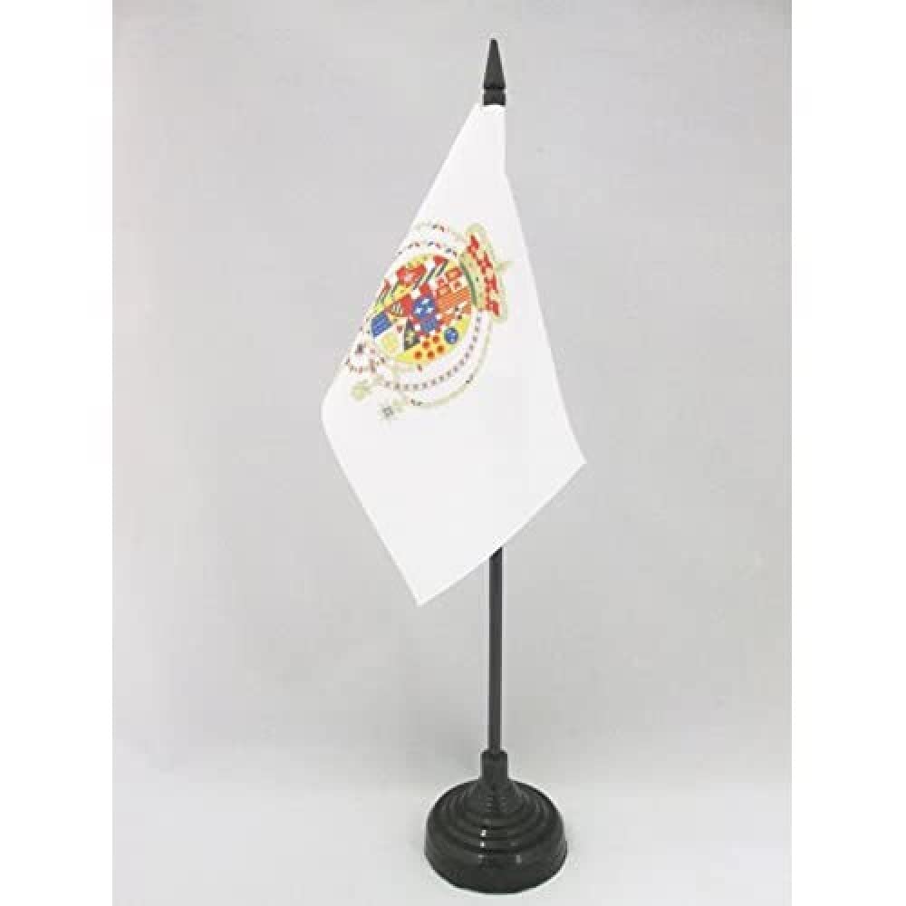 AZ FLAG, Kingdom of the Two Sicilies 1816 Table Flag 4'' x 6'', Former sicilian Office Mini Banner 100% Polyester 15 x 10 cm