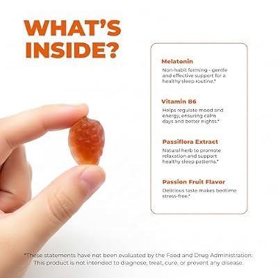 Premium 1 mg Melatonin Gummies Kids Kids Sleep Gummies with Vitamin B6 and Passion Fruit Flavor Children's Melatonin Gummies 3 in 1 Complex for Deep Sleep 2 Month Supply