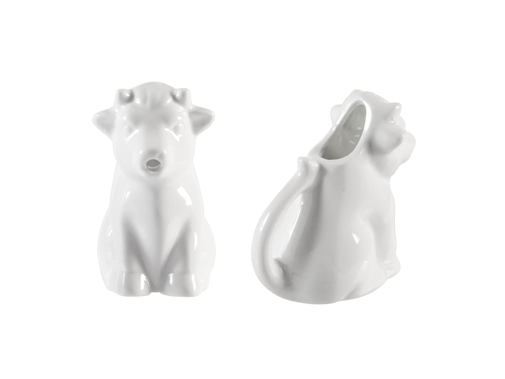 H&h White Porcelain Cow Milk Jug CC50