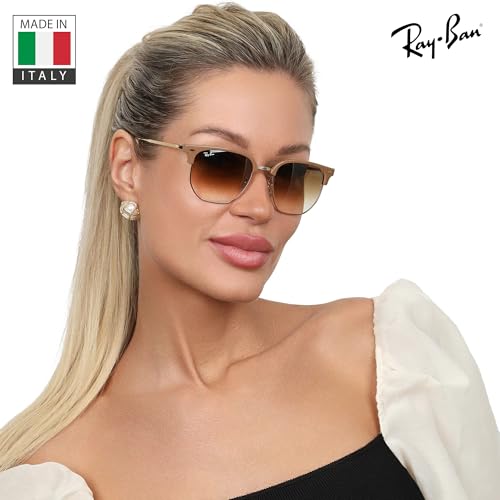 Image of Ray-Ban RB4416 NEW CLUBMASTER Square-Round Shaped Sunglasses for Men & Women with Official RAYBAN Eyewear Kit