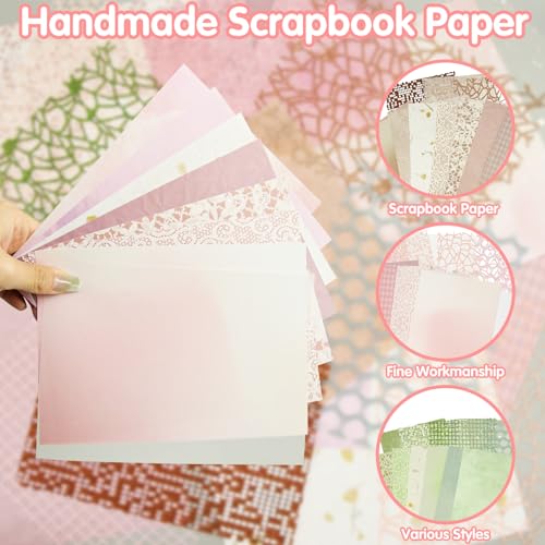 45Sheets Handmade Textured Paper Set, 7.1x5.2 Inches Mesh Papers for Scrapbook Supplies Scrapbooking Kit for DIY Projects 3 Styles - Image 4