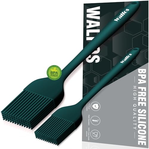 Image of Walfos 600℉ Heat Resistasnt Basting Brush, BPA Free Silicone Pastry Brushes for Cooking, Spread Oil Butter Sauce for Baking Kitchen BBQ Grill, Dishwasher Safe, 2 Size (Large and Samll)
