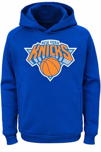 Outerstuff NBA Kids Youth 8-20 Team Color Alternate Polyester Performance Primary Logo Pullover Sweater Sweatshirt Hoodie (18-20, New York Knicks)