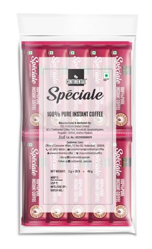 Image of Continental Speciale Instant Coffee Sachets | 20 Sticks x 2g | 100% Pure Coffee | Smooth & Rich Taste | Medium Roast | Hot & Cold Coffee | Makes 20 Cups