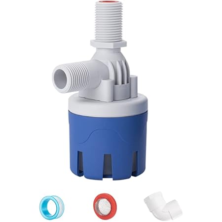 Float Valve Automatic Water Level Shut Off Control Valve Pool Auto Fill Float Valve No Electricity Needed Upgrade Mini Float Valve for Water Tank Tower Cattle Watering Drought (1/2“ Top Inlet, Blue)