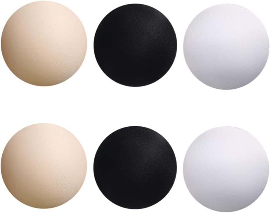 Abaodam 6 Pairs Round Bra Inserts Pads Removable Cups Inserts Breast