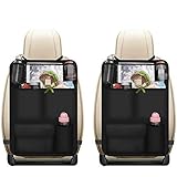 2 Pack Kick Mats Car Back Seat Protector Waterproof Seat Back Cover with Tablet Holder by UMJWYJ