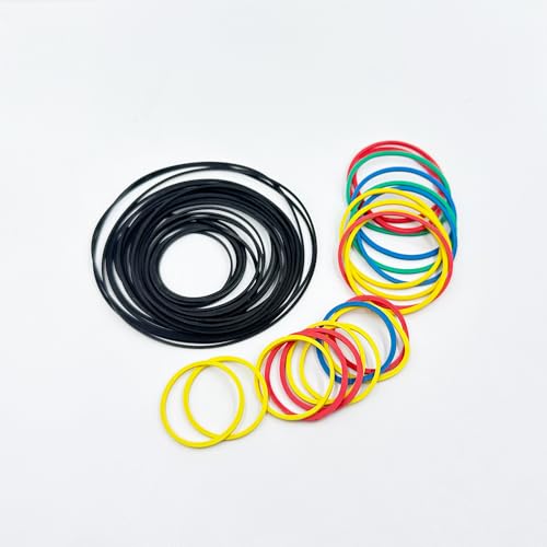 48PCS Pulley Belts Engine Drive Belt Rubber Transmission Belt for RC Car Robot DIY Model Toy Accessories (48PCS Mix Color)