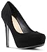 MARCOREPUBLIC Johannesburg Womens Almond Toe High Heels Platform Shoes Stiletto Dress Pumps - (Black Nubuck) - 8