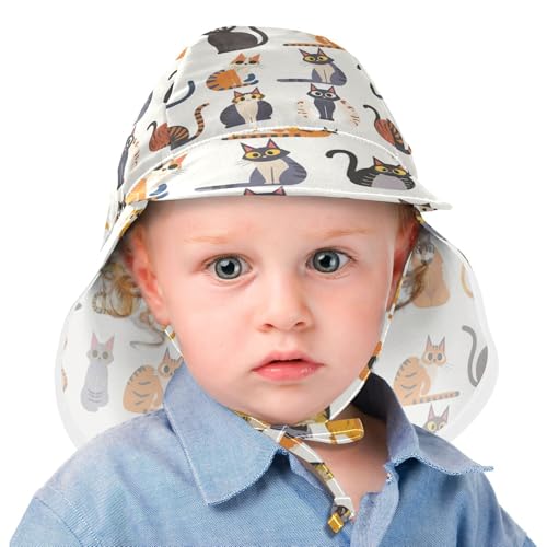 Cute Art Cats Infant Sun Hats Boys Hat Baby Girls' UV Protection Wide Brim Traveling Swim2