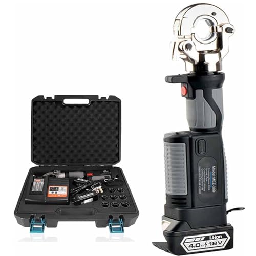 LSBHPPD Pressatrice a Batteria,Strumento di Crimpatura per Cavi di Alimentazione Elettrica della Batteria, Funzione di Ripristino di Un Pezzo, con Display a LED