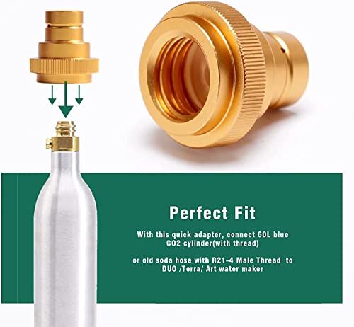 Quick CO2 Adapter for Soda Water Compatible with Terra Sparkling Water Maker Connecting Original blue CO2 Cylinder with TR21-4 Male Thread Soda Maker Valve Refill Accessories - Thumbnail 4