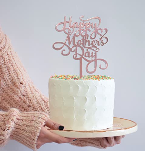 Jozon 10 Pieces Happy Mother’s Day Cake Topper Rose Gold Acrylic Mothers Day Cupcake Topper Thanks Mom Best Mom Ever Cake Picks For Mother's Day Birthday Party Cake Decorations #TOP5