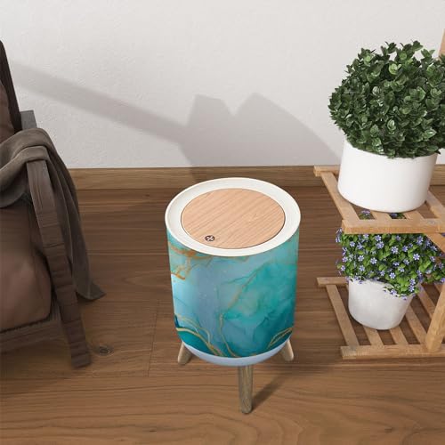 Caneca de basura redonda con tapa de 1.8 gal miniatura 2