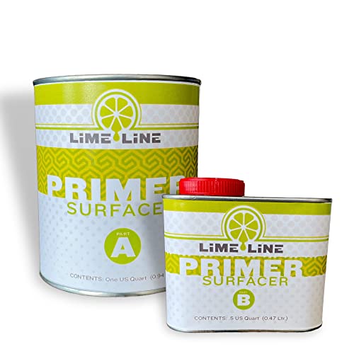 LiME LiNE Sand-able Automotive Primer Surfacer, Direct-to-Metal, High Build 2k Urethane, 1.5 Quart kit, (Light Grey) 2:1 mixture