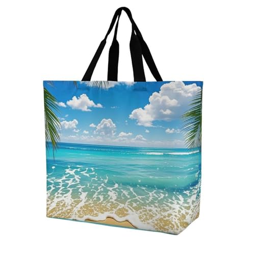 London Tote Bag for Women - Reusable Foldable Grocery Shopping Bag, Crossbody Shoulder Handbag